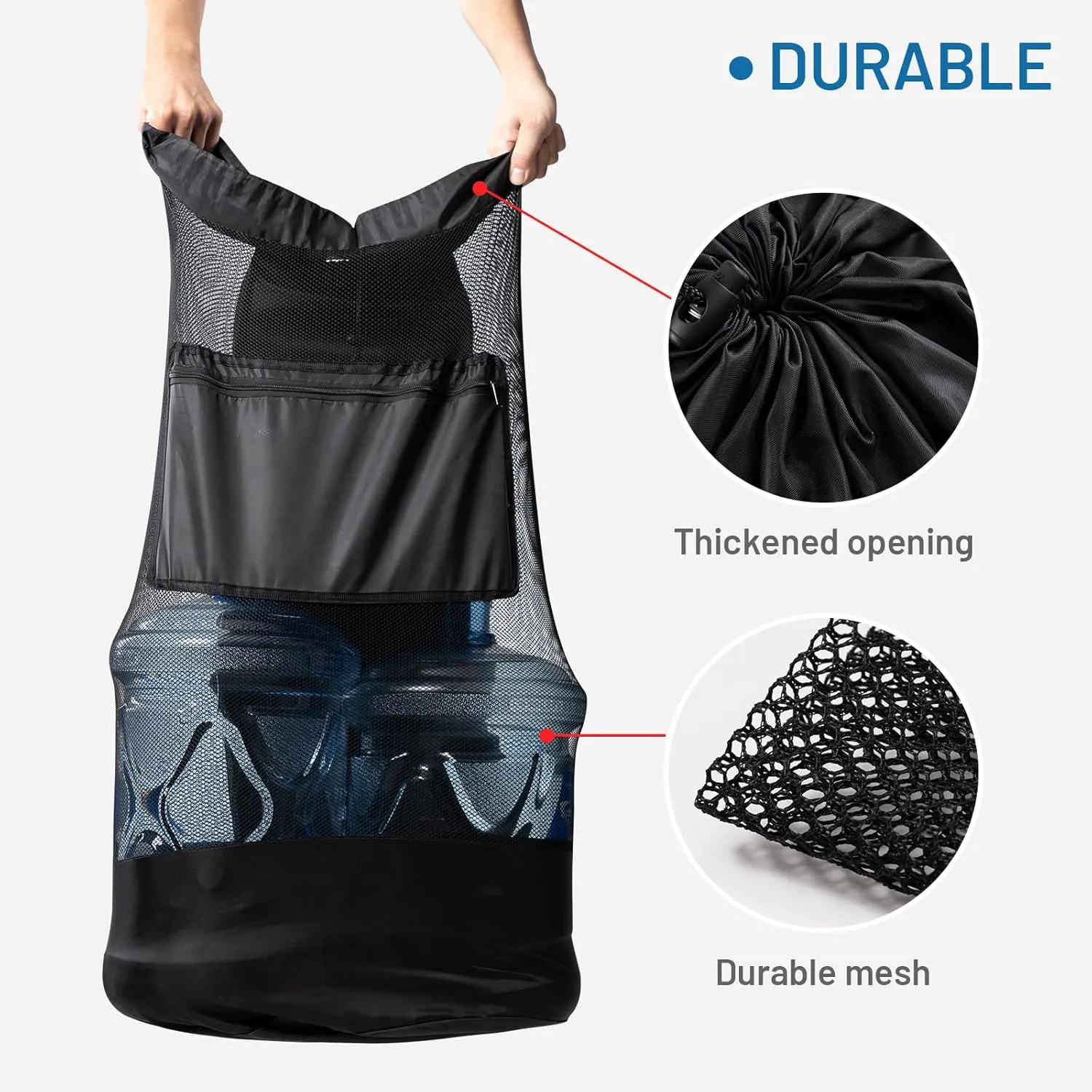 DoGeek Mesh Basketball Ball Bag with Shoulder Strap(Non-slip) Ball Bags Mesh for Soccer/Volleyball/Football Tested to Hold over 75 lbs(Non-slip Pad,27"x36"/70x90cm)