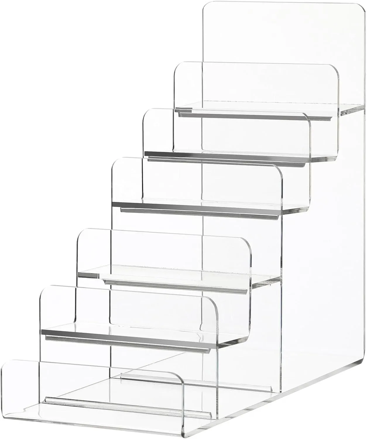 DOITOOL Clear Acrylic Wallet Display Stand, Jewelry Purse Display Shelf, Glasses Handbag Organizer Holder for Home Retail Store (6-Tier)
