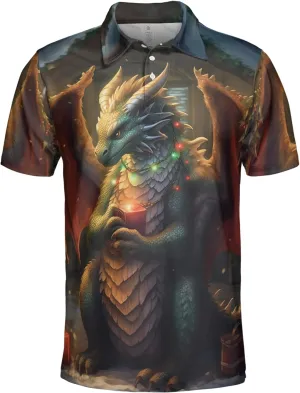 Dragon Men's Polo Shirts - Halloween Short Sleeve Regular Fit Polo Shirts for Men Women Series 23