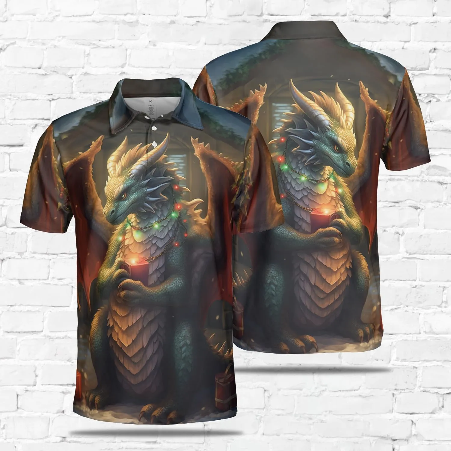 Dragon Men's Polo Shirts - Halloween Short Sleeve Regular Fit Polo Shirts for Men Women Series 23