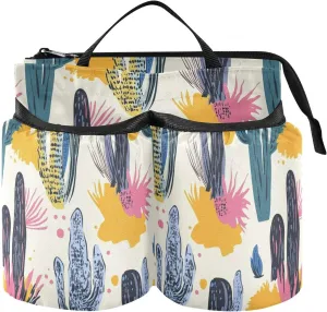 Drink Holder Suitcase Convenient Colorful Asthetic Cactus Caddy Bag Accessory Hold Two Coffee Mugs for Drink Beverages Caddy Coffee