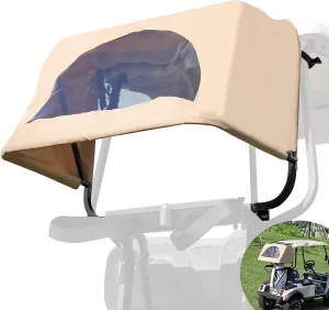 Drive-up Golf Cart Rear Bag Rain Cover with Bracket Kit for Most Club Car EZGO Yamaha Models-Beige Raincover