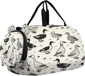 Ducks Kids Overnight Sports Duffel Bags with Shoe Compartment & Wet Pocket Travel Sport Gym Bag for Girls Boys