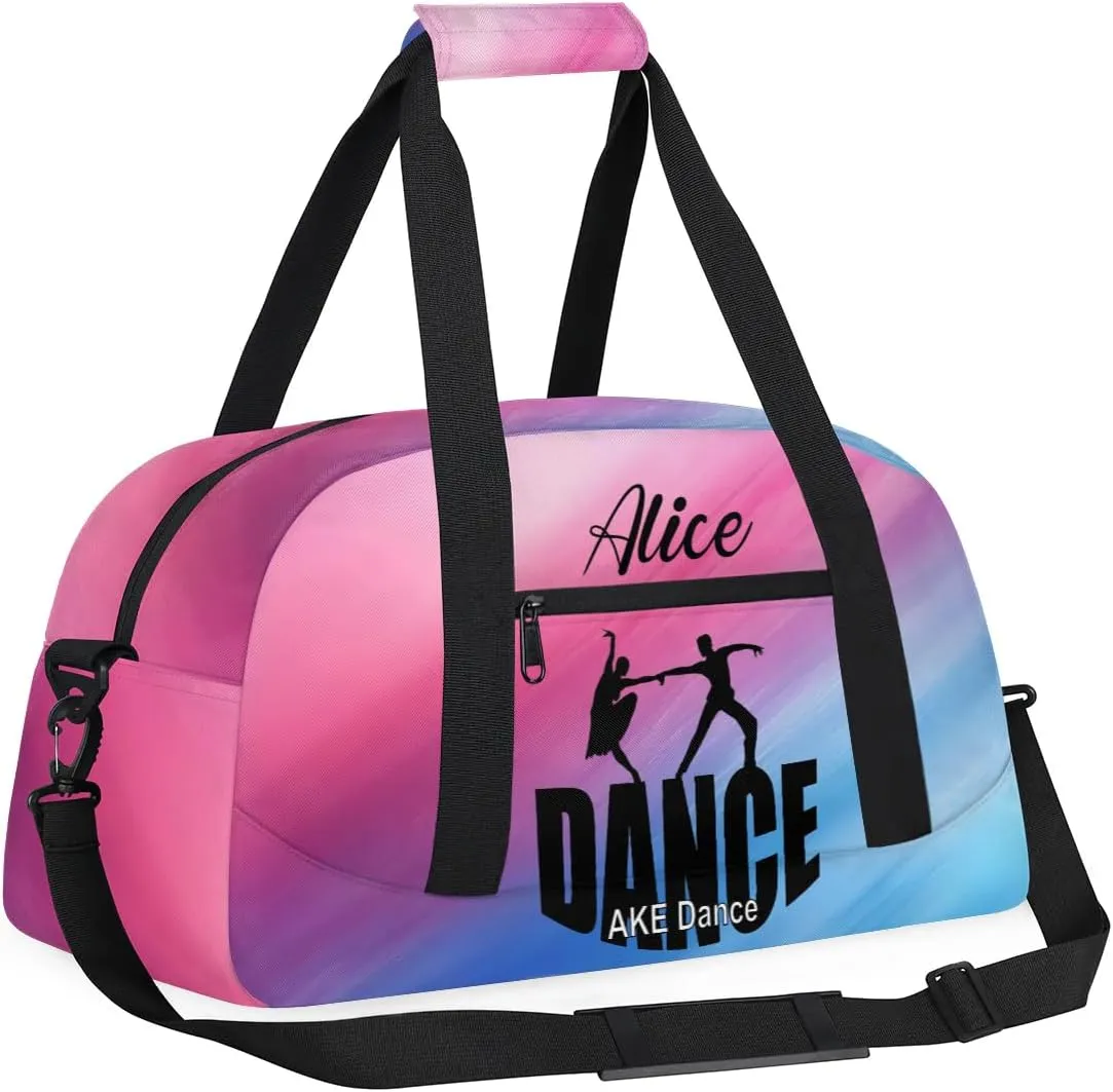 Duffel Bag for Girls Personalized Dance Team Bag Kids Gym Bag Small Travel Tote for Girls Pink Latin Dance Bag Dancer Gifts for Girls