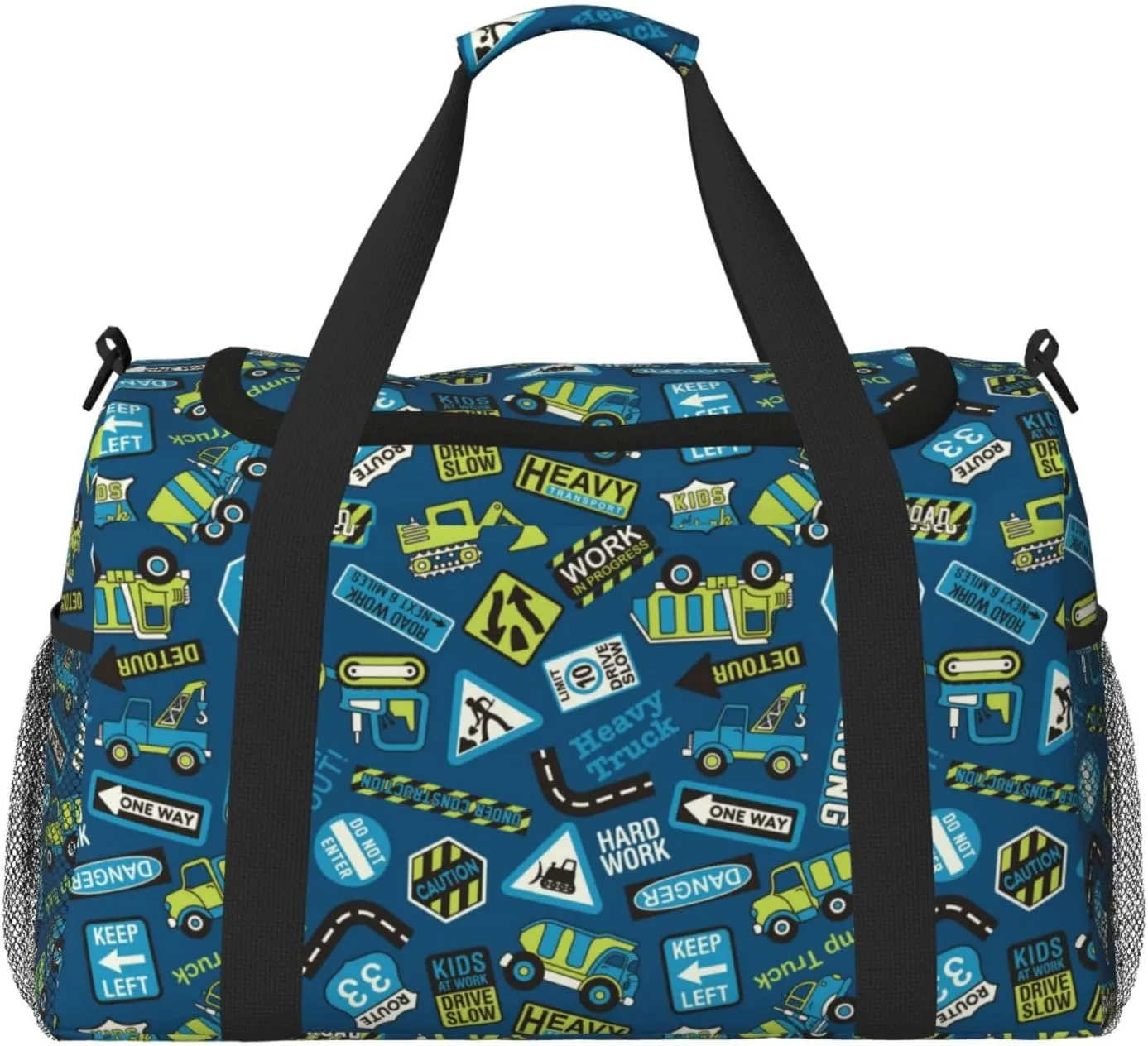Duffle Bag for Travel, Heavy Equipment Machinery Weekender Overnight Duffel Bag, Carry On Bag Gym Bag for Women Men, Personal Item Travel Bag