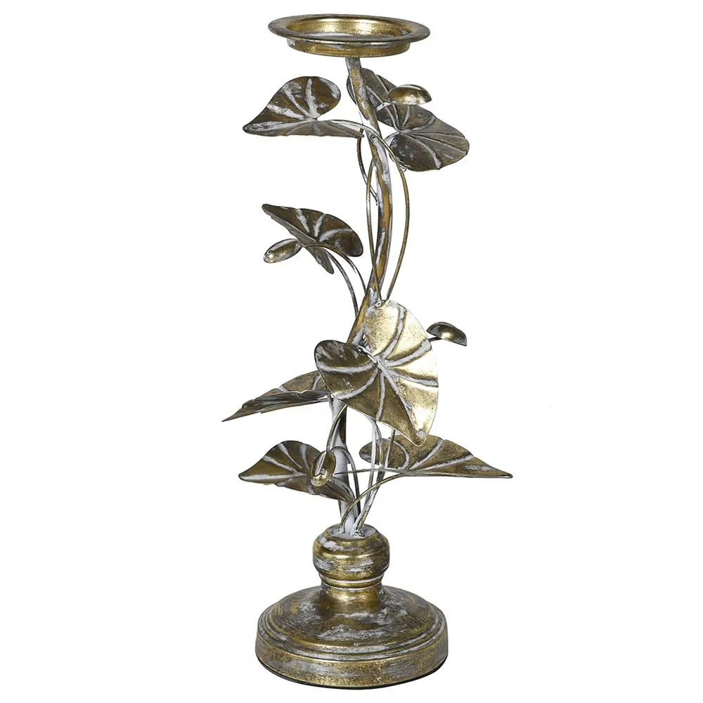 Dwell Large Leafy Candle Holder - Gold