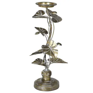 Dwell Large Leafy Candle Holder - Gold