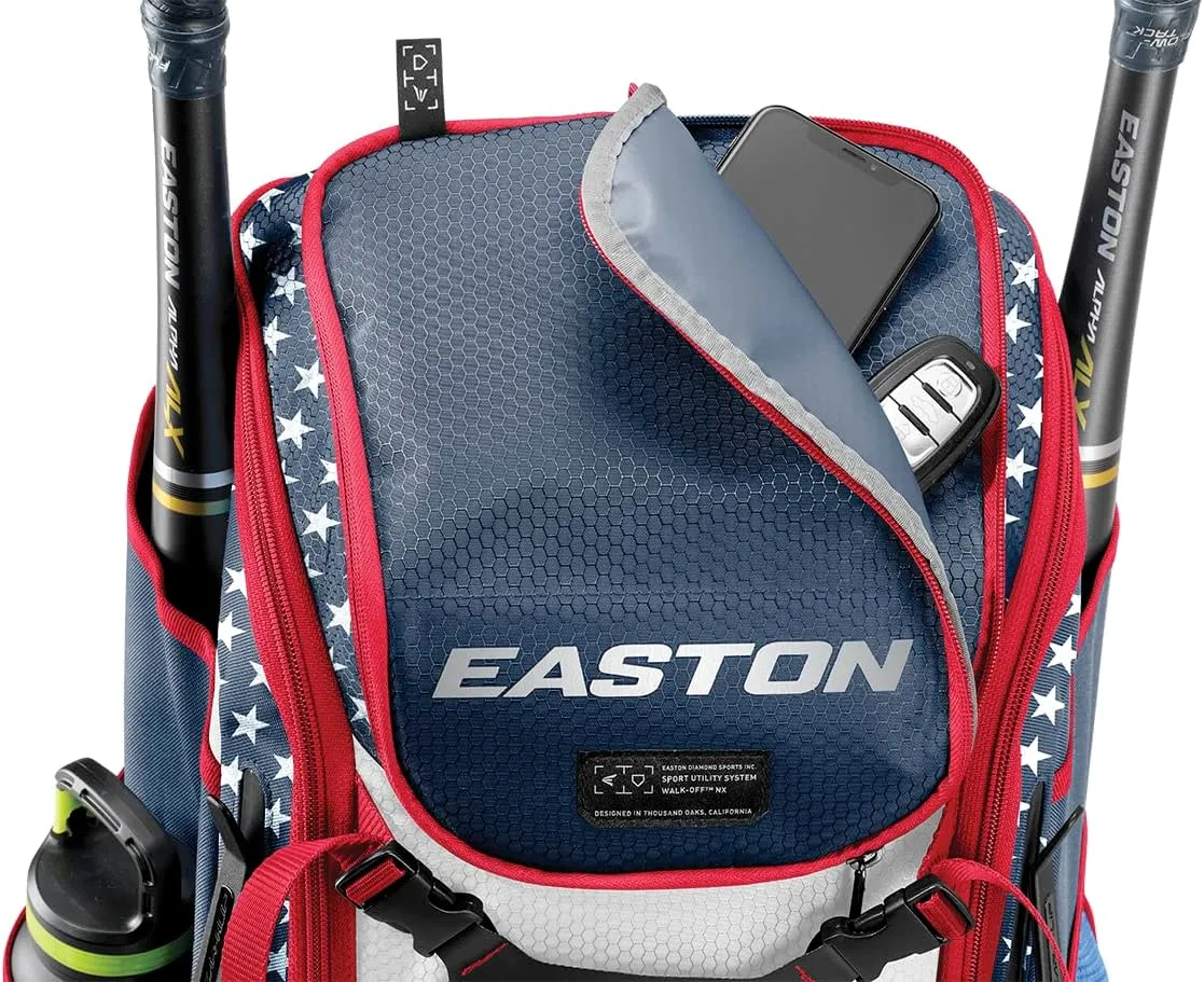 Easton Walk-off NX Backpack Equipment Bag | Adult | Baseball & Fastpitch Softball | Team Logo Panel | Multiple Colors