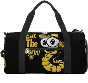 Eat The Worm Sports Gym Bag Lightweight Travel Duffle Bag Carry on Weekender Bags for Women Men