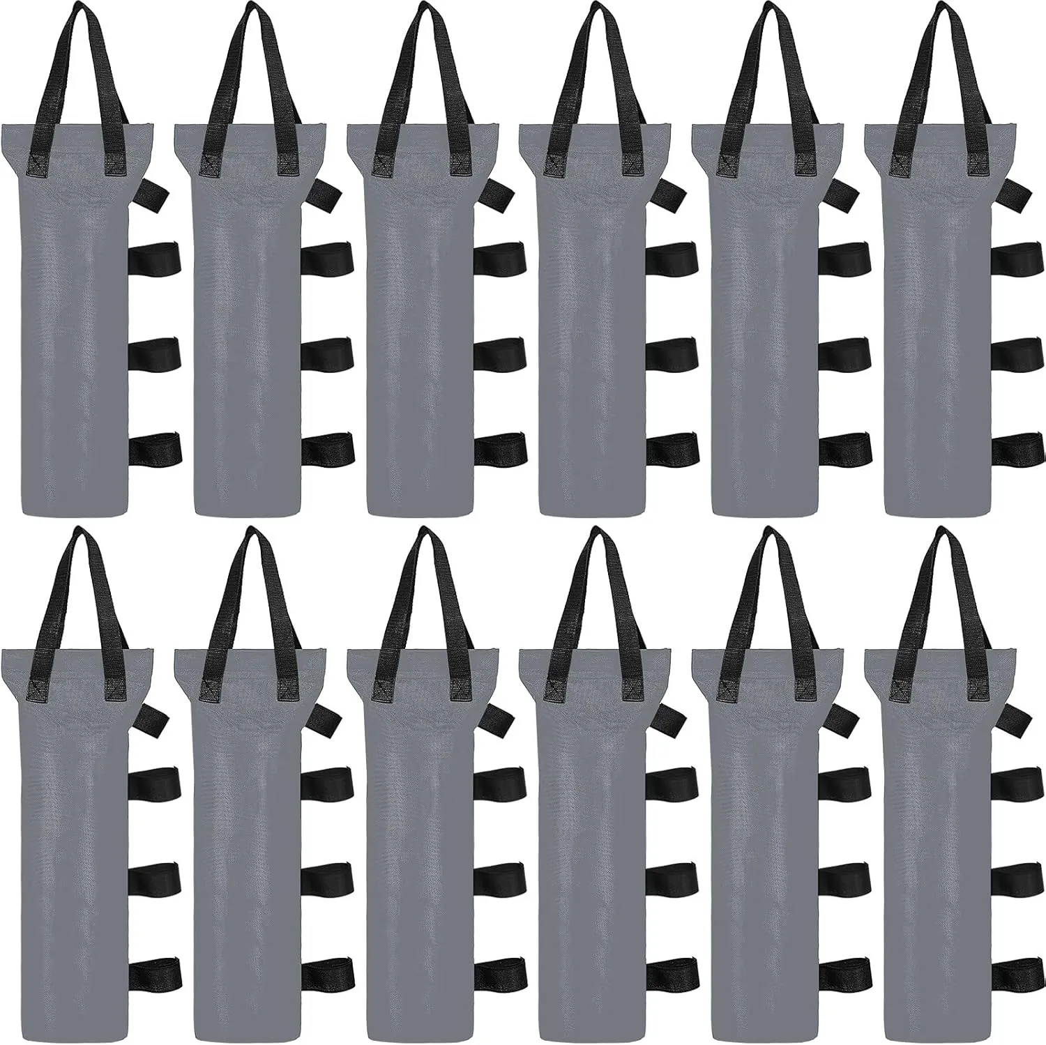 EBOOT 12 Pcs Canopy Sand Bags Weight Bags 264 LBS Total, Heavy Duty Canopy Weights Large Tent for Outdoor Tent Instant Shelter Patio Umbrella, Without Sand(Gray)