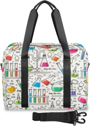 Educational Science Formulas Pattern Weekender Bag, Waterproof Travel Duffel Bags, Overnight Bags for Women, Duffel Bag with Trolley Sleeve, For Men Travel Business Gym Gift
