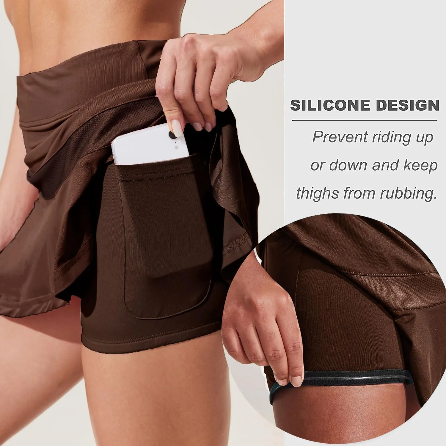 Ekouaer Tennis Skirts for Women Pleated Athletic Golf Skorts Skirt with Shorts Pockets Lightweight Running Workout Skirt
