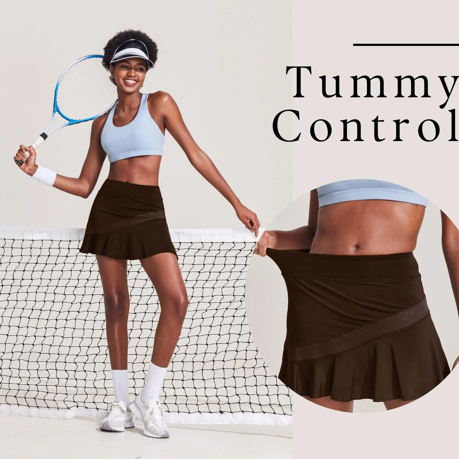 Ekouaer Tennis Skirts for Women Pleated Athletic Golf Skorts Skirt with Shorts Pockets Lightweight Running Workout Skirt