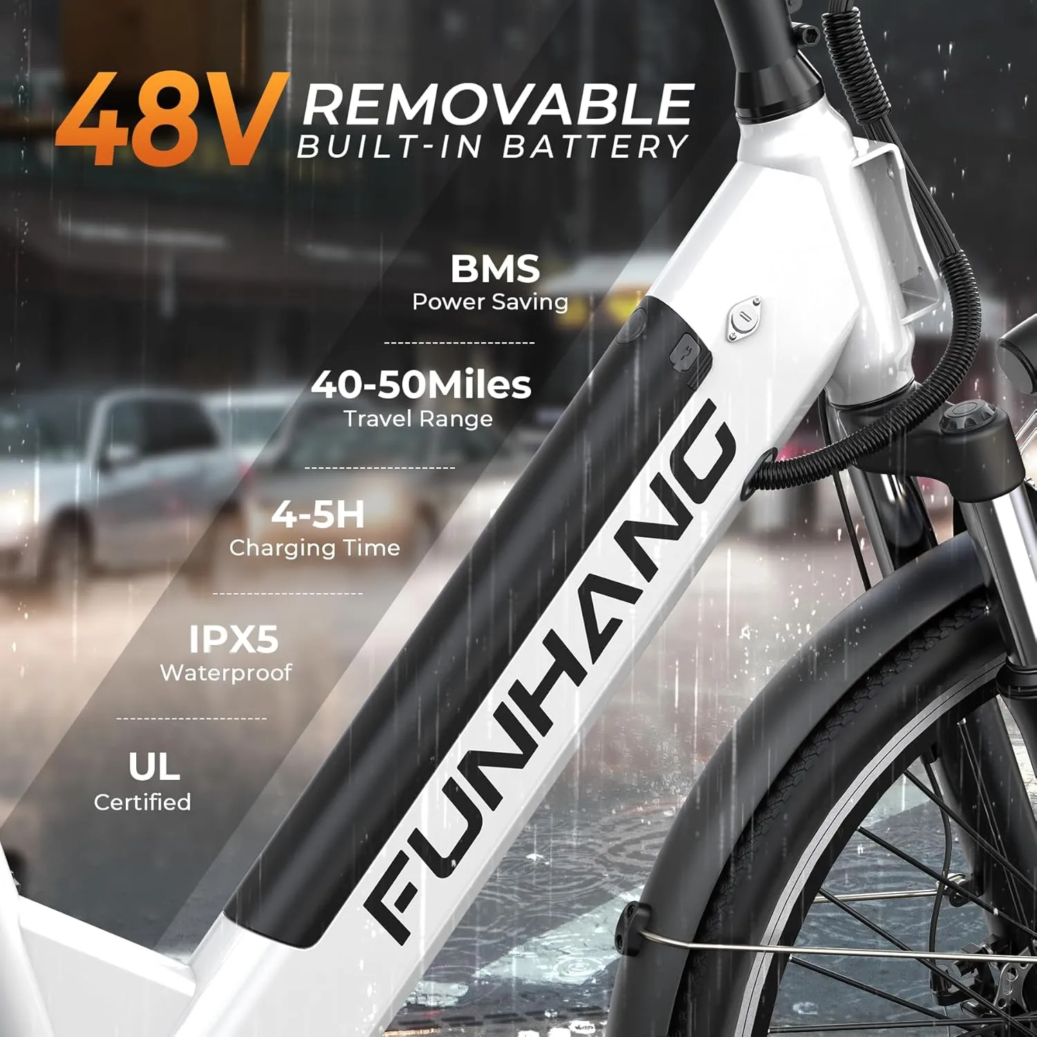 Electric Bike for Adults, 1000W Peak EBike, 50 Miles 21.7MPH Adult Electric Bicycles with 48V Built-in Removable Battery, Adjustable Stem, Rear Rack, 7 Speed, 26" Step-Thru E Bike for Commute