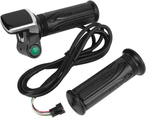 Electric Bike Throttle Grip, Twist Handlebar for Mini 6 Cores Ebike Grip Universal Bicycle Cable Accelerator Handle with Switch LCD Quantity Display for Motorbike Motorcycle Skateboard Scooter(36V)