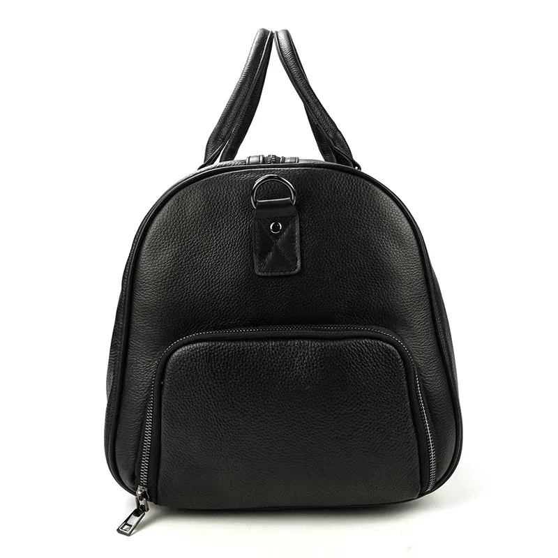 Endeavor Leather Carry-On Duffel Bag Weekender - Black/Brown - 20 inches