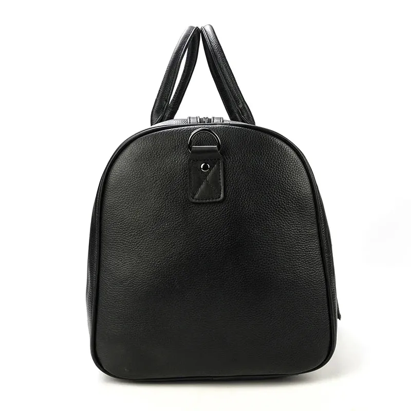 Endeavor Leather Carry-On Duffel Bag Weekender - Black/Brown - 20 inches