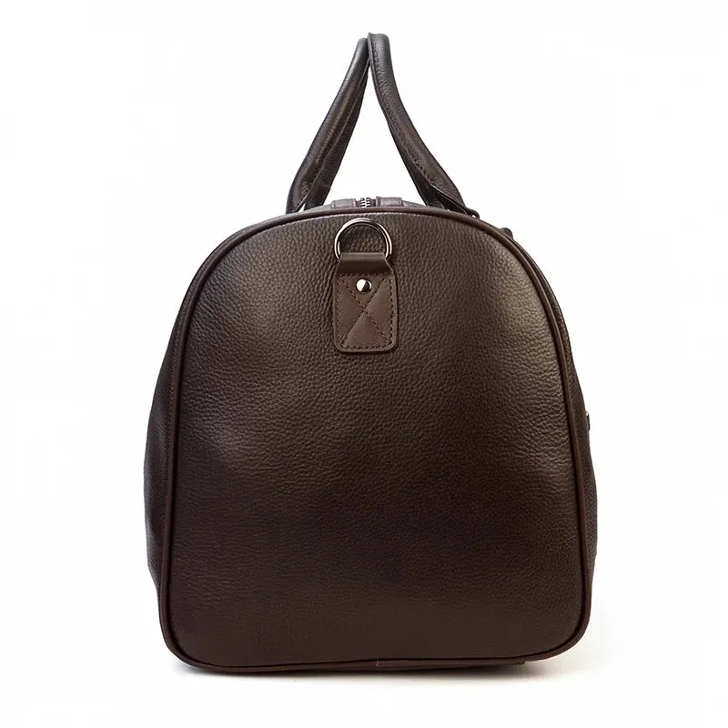 Endeavor Leather Carry-On Duffel Bag Weekender - Black/Brown - 20 inches