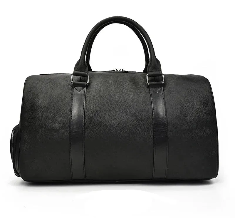 Endeavor Leather Carry-On Duffel Bag Weekender - Black/Brown - 20 inches