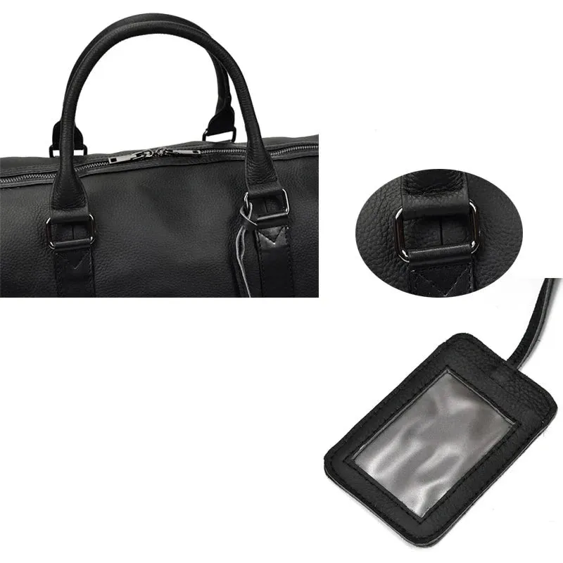 Endeavor Leather Carry-On Duffel Bag Weekender - Black/Brown - 20 inches