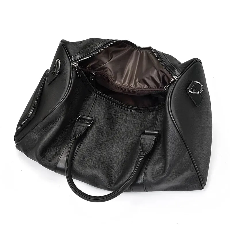 Endeavor Leather Carry-On Duffel Bag Weekender - Black/Brown - 20 inches