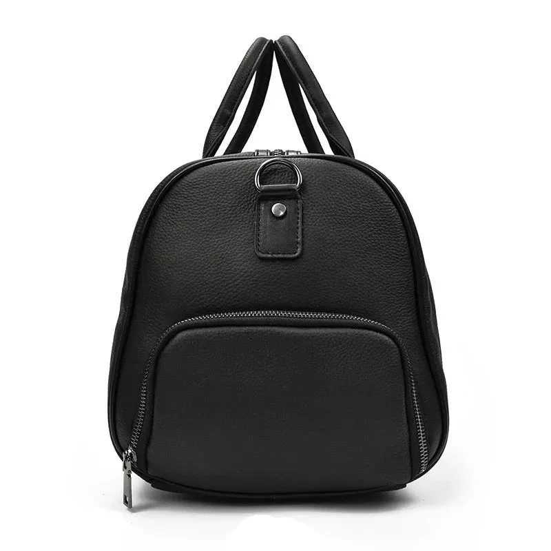 Endeavor Leather Carry-On Duffel Bag Weekender - Black/Brown - 20 inches