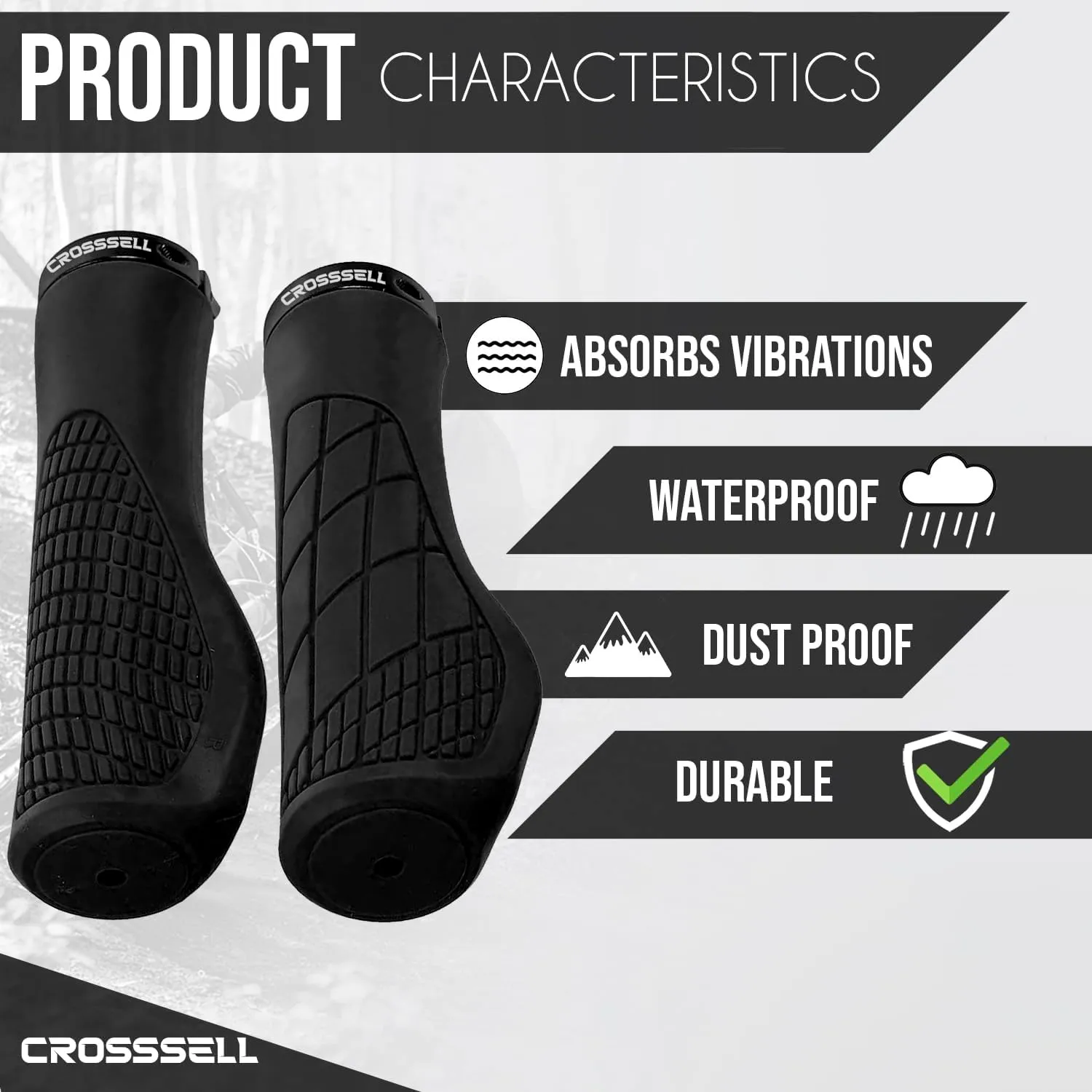 Ergonomic Bike Grips - Handlebar Grips for Mountain Bikes, Non-Slip Lock-On Grips