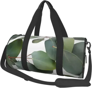 Eucalyptus Leaves printing Printed Sports Gym Bag for Men Women Foldable Duffel Bag Carry On Weekender Bag for Travel Sports