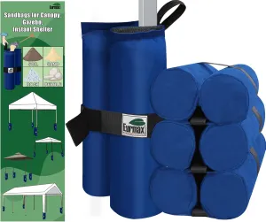Eurmax USA Weight Bags for Pop up Canopy Outdoor Shelter,Gazebo Instant shelter Leg Canopy Weights, Sand Bags, Set of 4(Blue)