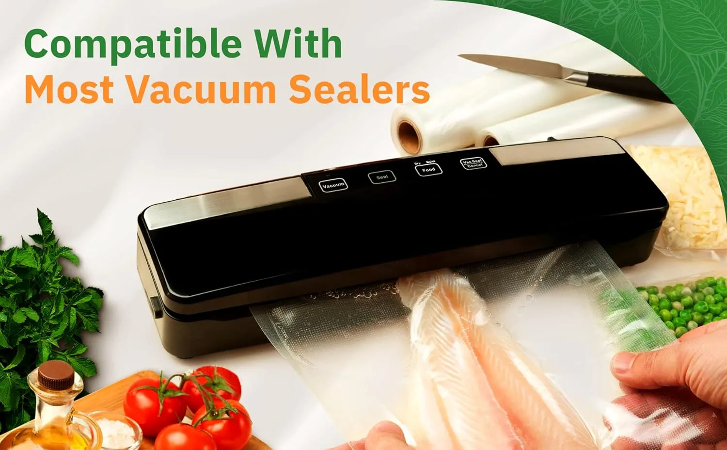 EverFresh 11" x 25' Vacuum Sealer Rolls-Vacuum Sealer Bags-Vacuum Sealer Machine-Food Sealer Bag-Rolls Compatible with FoodSaver Machines-4 Pack-15% thicker embossing than leading supplier.