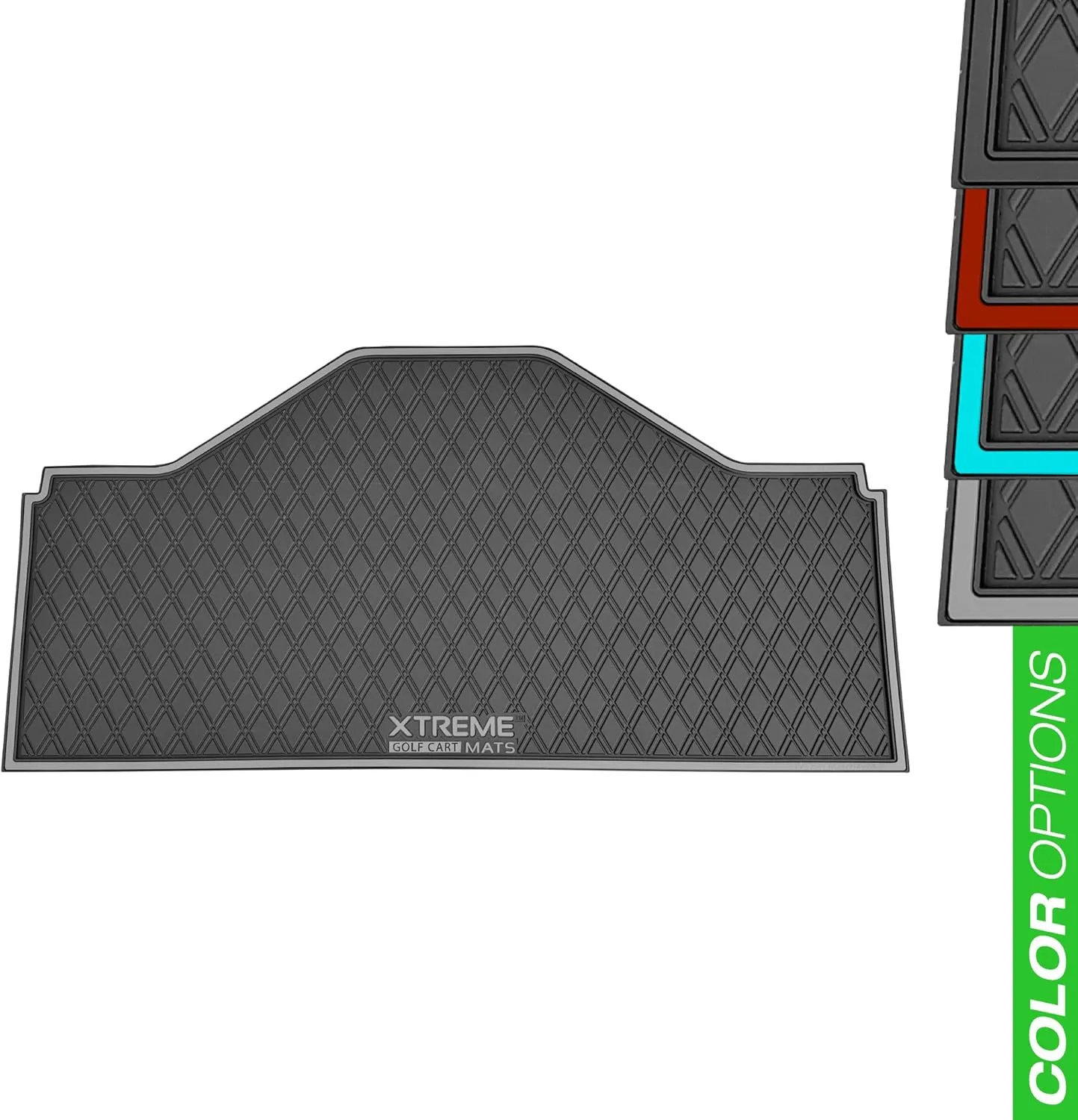 Evolution D5 Golf Cart Floor Mat Set- Rubber Double Diamond Design - Fits D5 4F (4 Forward Facing) Including Evolution Maverick and Ranger Trims (Flamenco Trim, D5 4F 1st & 2nd Rows Forward Facing)