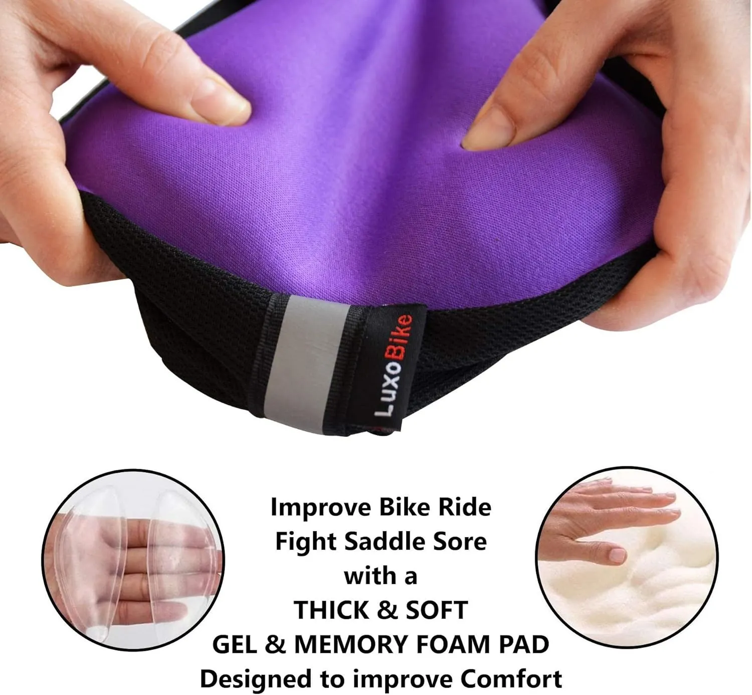Exercise Bike Seat Cushion Cover – Padded Gel Bike Seat Covers Bicycle Saddle Pad for Women and Men – Comfort Extra Soft – Great for Indoor Cycling Class and Stationary Bikes Spin Bike