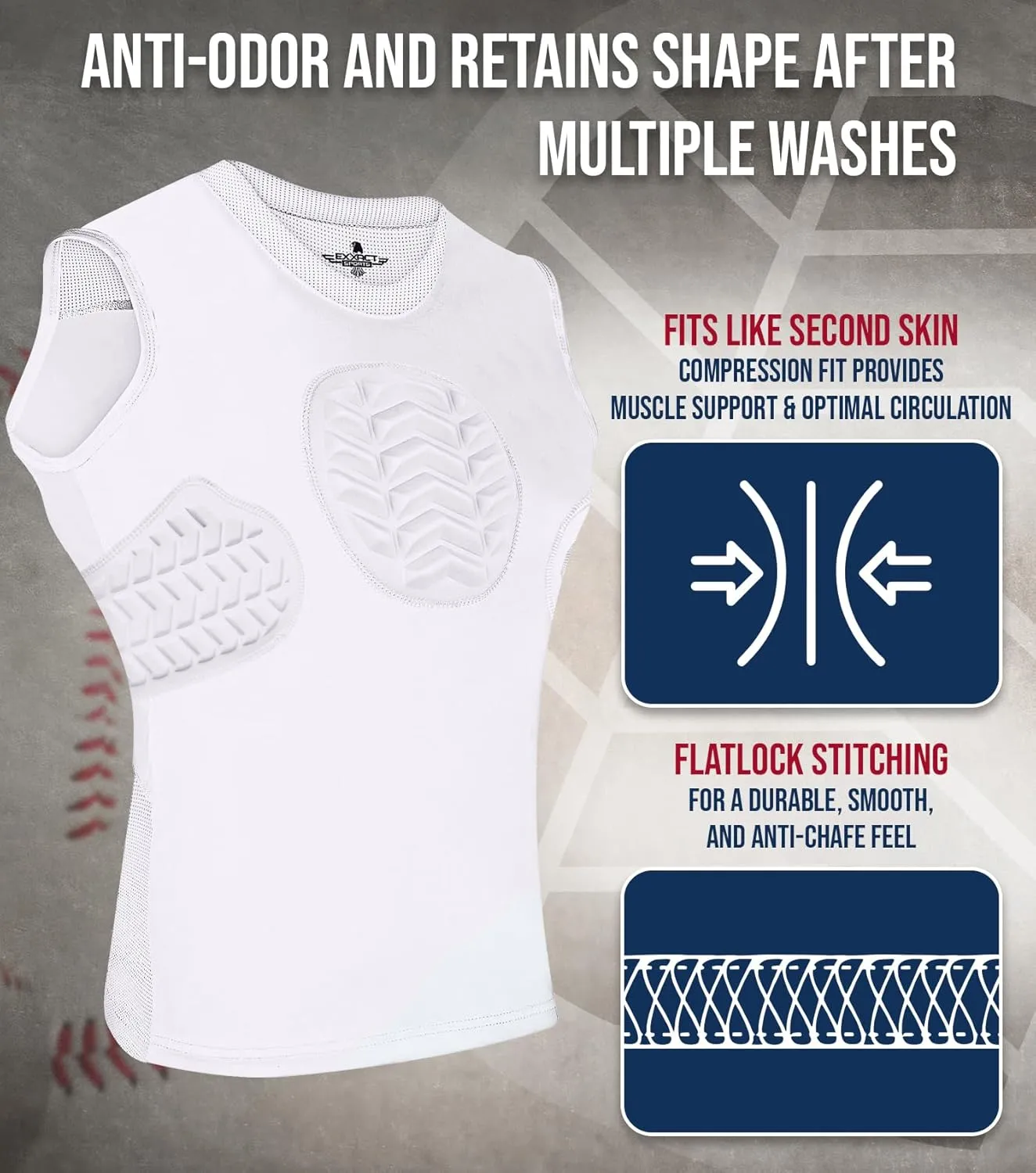 Exxact Sports Youth Baseball and Softball Chest Protector, Padded Sternum Guard for Girls