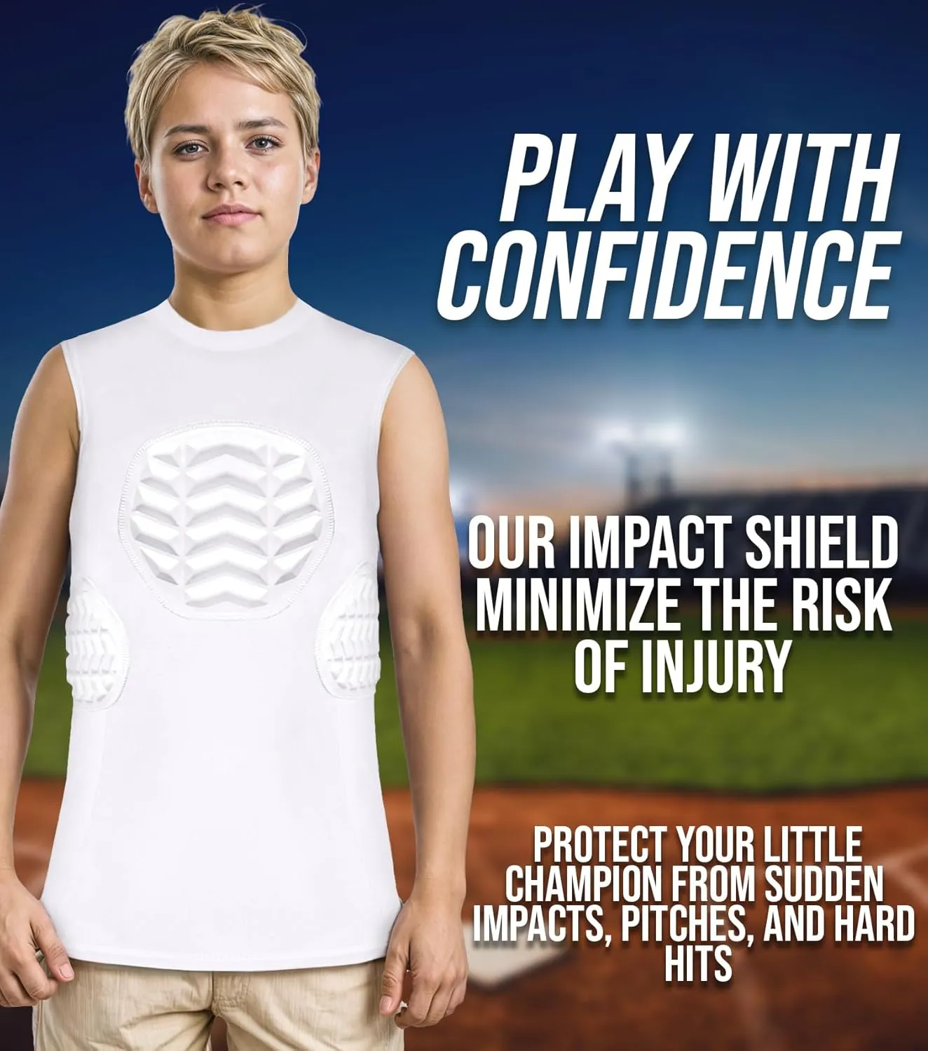 Exxact Sports Youth Baseball and Softball Chest Protector, Padded Sternum Guard for Girls