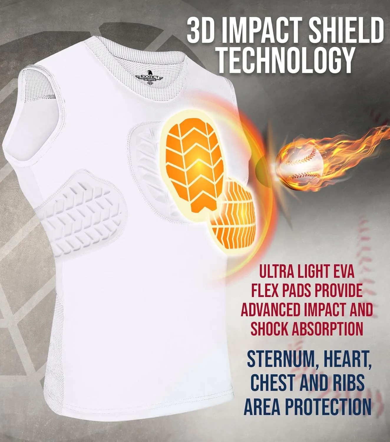 Exxact Sports Youth Baseball and Softball Chest Protector, Padded Sternum Guard for Girls