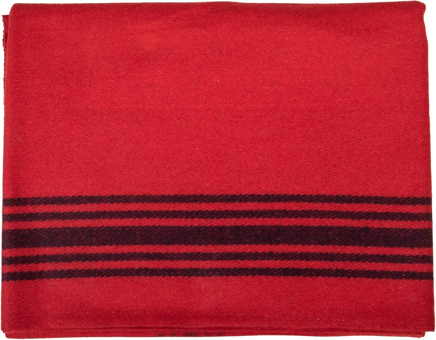 Farm Blue Wool Blanket Military Style - Thick & Lightweight Army Camping Blankets 80" x 62" - Large Camp Survival Blankets for Car, Hiking, Backpacking & Outdoor Festivals (Red with Navy Stripes)