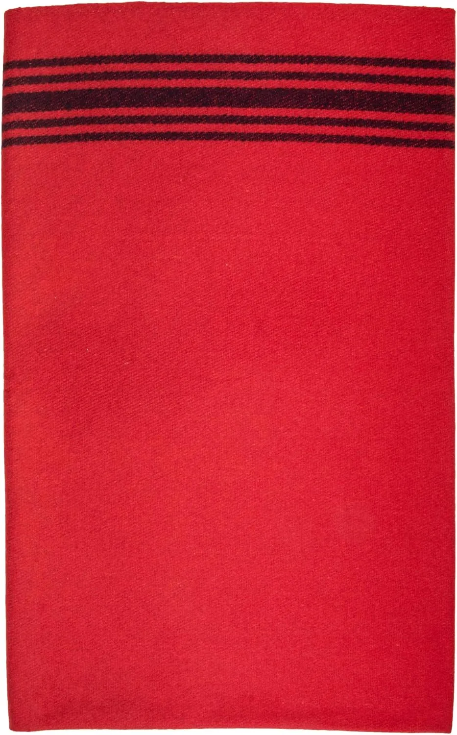 Farm Blue Wool Blanket Military Style - Thick & Lightweight Army Camping Blankets 80" x 62" - Large Camp Survival Blankets for Car, Hiking, Backpacking & Outdoor Festivals (Red with Navy Stripes)