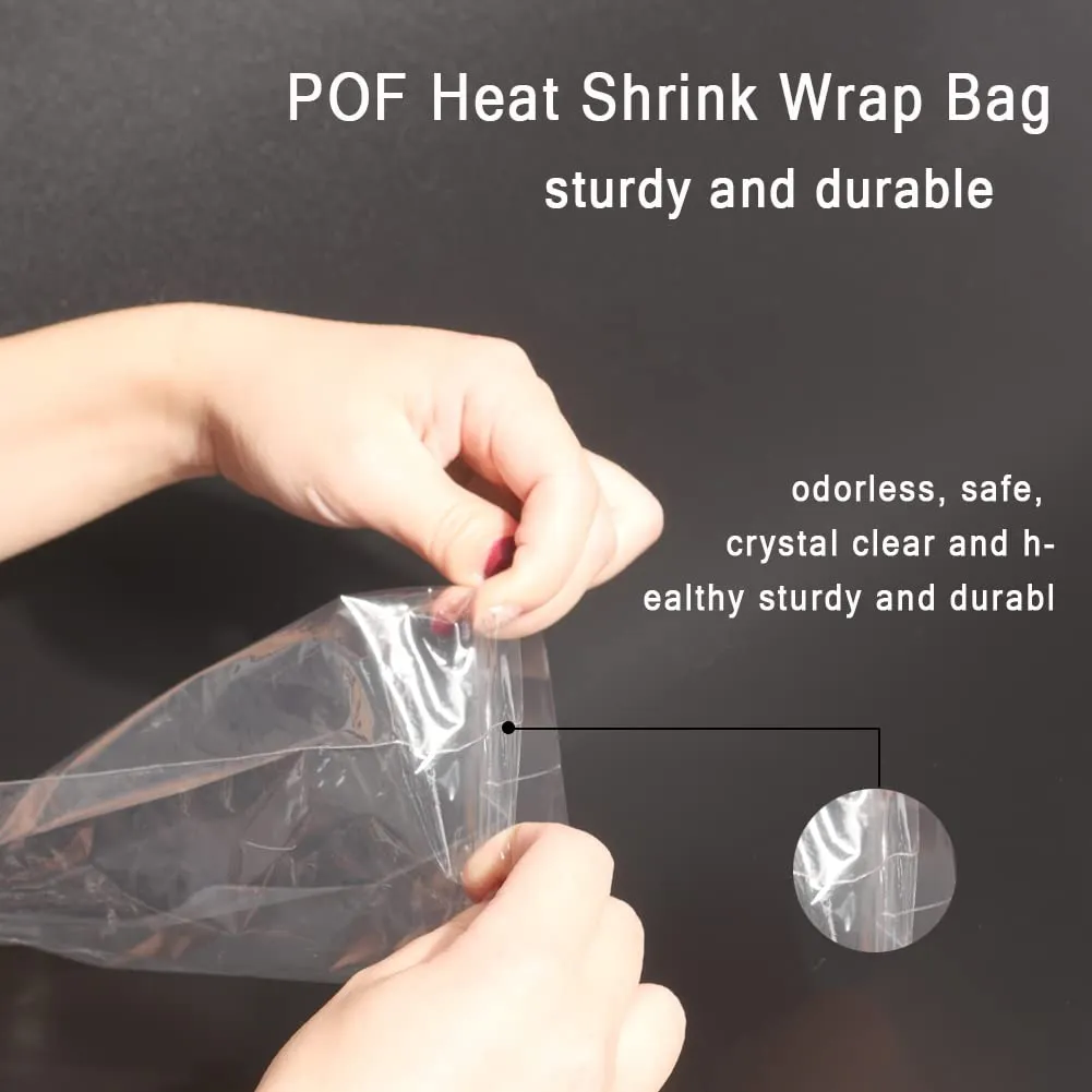 Feelers 6.3" x 8" Shrink Wrap Bags 300Pcs, POF Heat Shrink Wrap for Shampoo, Baskets, DIY Projects