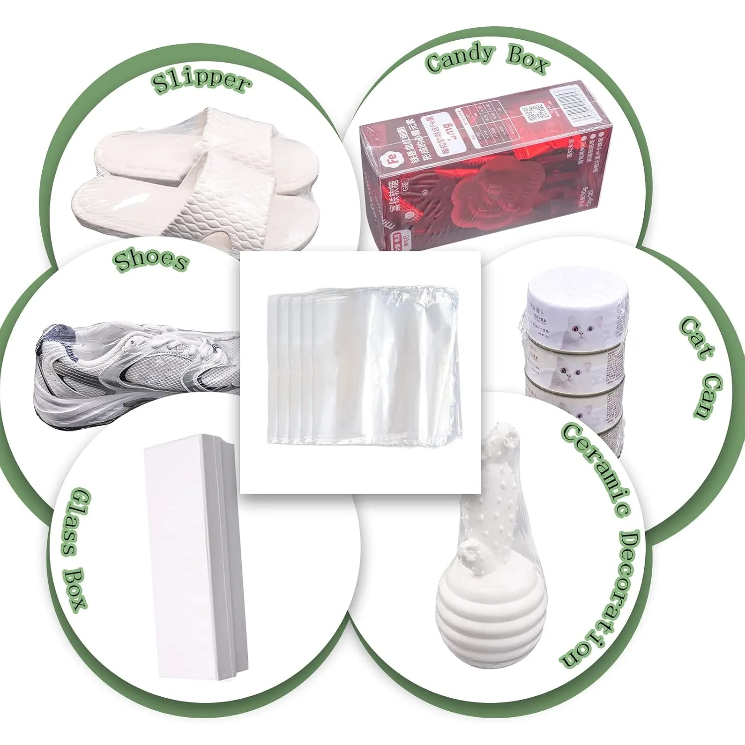 Feelers 6.3" x 8" Shrink Wrap Bags 300Pcs, POF Heat Shrink Wrap for Shampoo, Baskets, DIY Projects