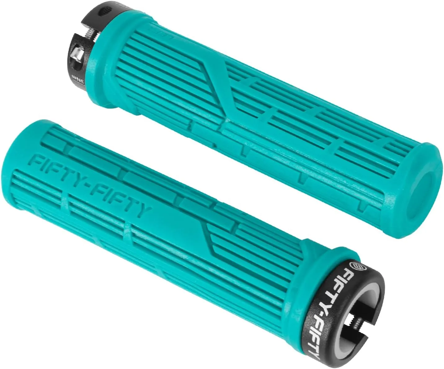 FIFTY-FIFTY Mountain Bike Grips, Single Lock-on MTB Handlerbar Grips, Soft and Comfortable, Non-Slip Locking Bicycle Handle for All Mountain, Enduro, Downhill