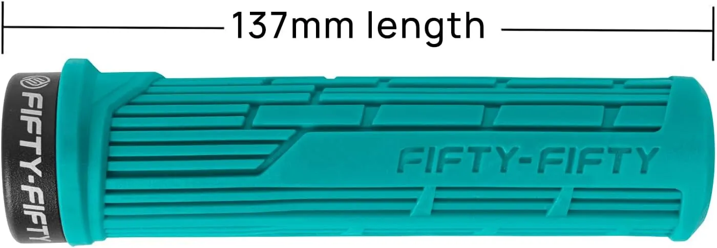 FIFTY-FIFTY Mountain Bike Grips, Single Lock-on MTB Handlerbar Grips, Soft and Comfortable, Non-Slip Locking Bicycle Handle for All Mountain, Enduro, Downhill