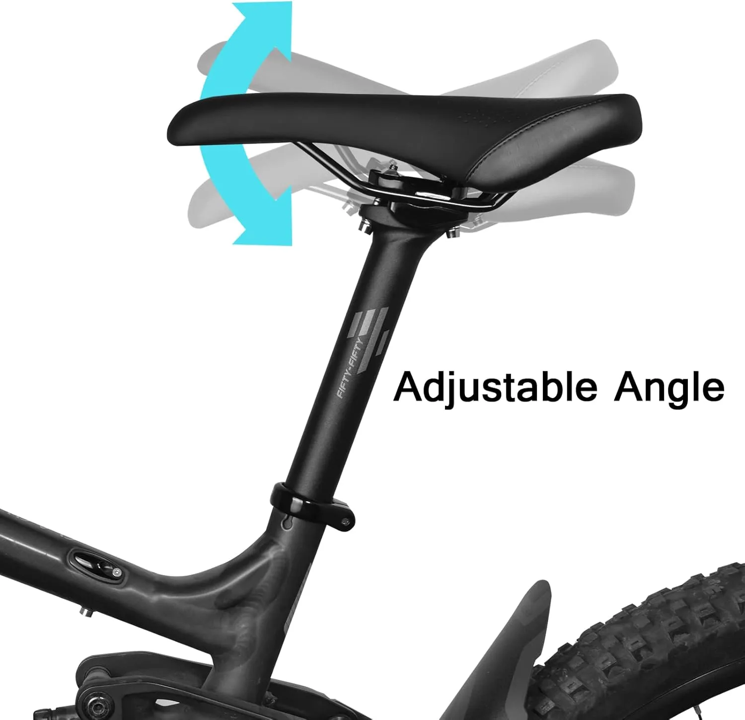 FIFTY-FIFTY Mountain Bike Seat Post, 27.2/30.9/31.6mm Aluminum Alloy Bicycle Seat Post, 350mm Length for MTB, Road Bike, E-MTB