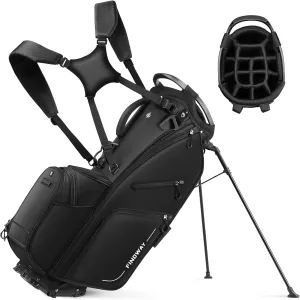 Findway 14 Way Golf Stand Bag, Lightweight Golf Bag with Stand for Men Women, Golf Club Carry Bag with Dual Strap, Full Length Dividers, Multiple Pockets, Golf Ball Holder