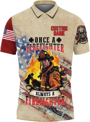Firefighter Polo Golf Shirts for Men Women - Labor Day Mens Polo Shirts Short Sleeve Mens Polo Shirts Dry Fit Serie 63