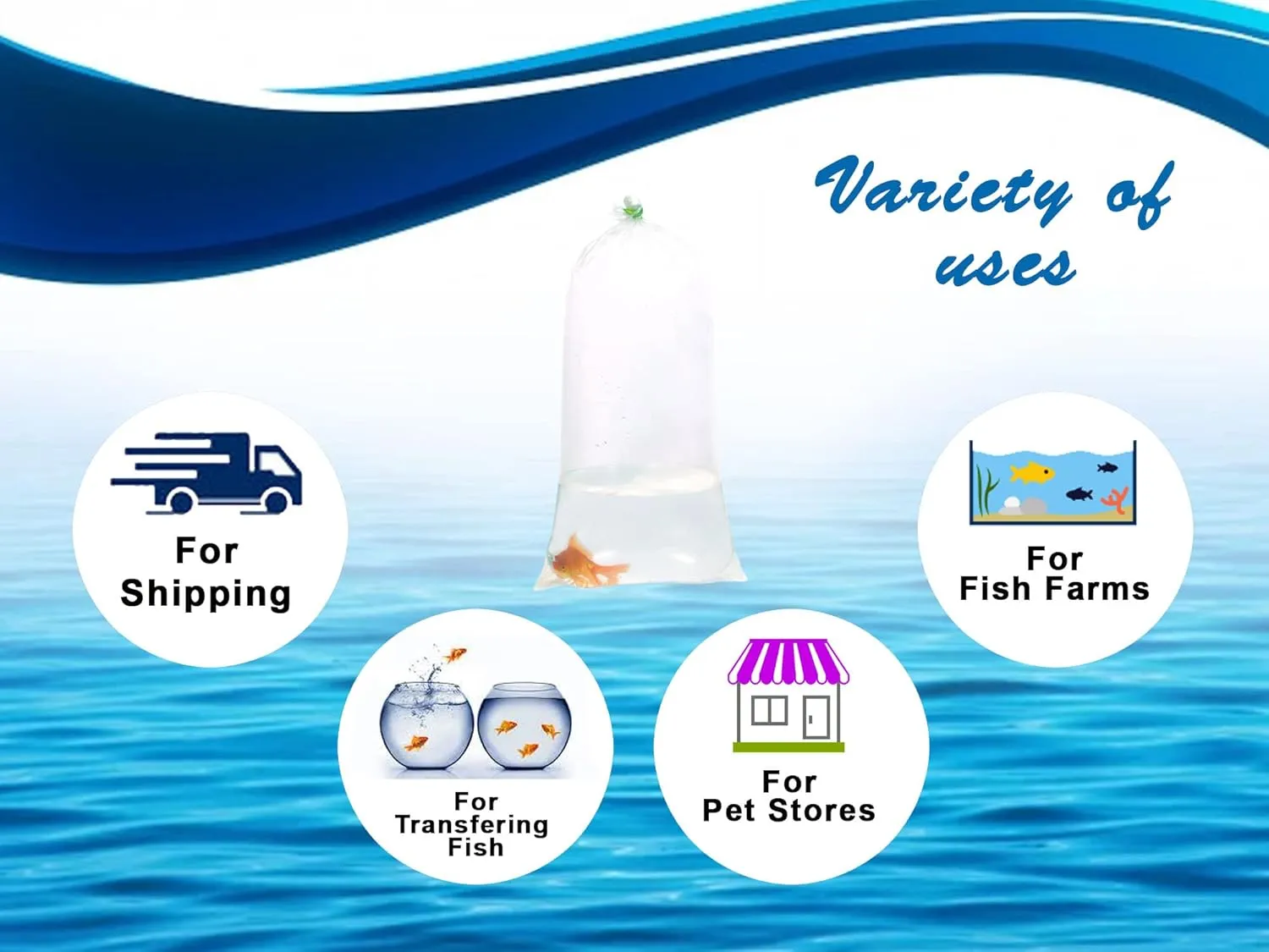 Fishery Bags 6 Inches Leak Proof Rounded Bottom Corners Clear Plastic Fish Bags for Marine and Tropical Fish Transport. (6" x 14" / 1000 Pack / 2 Mil)