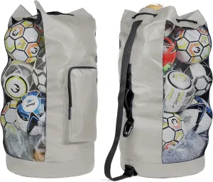 Fitdom Heavy Duty XL Soccer Mesh Equipment Ball Bag w/Adjustable Shoulder Strap Design for Coach. with an Over-Sized Front Pocket for Sporting Accessories. Best for All Outdoor & Water Gears