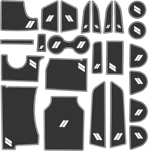Fits Dodge Charger Accessories 2015-2023, Cup Holder Insert Center Console Shifter Liner Trim Interior Door Pocket Mats Pad (26pcs Set, White Trim)