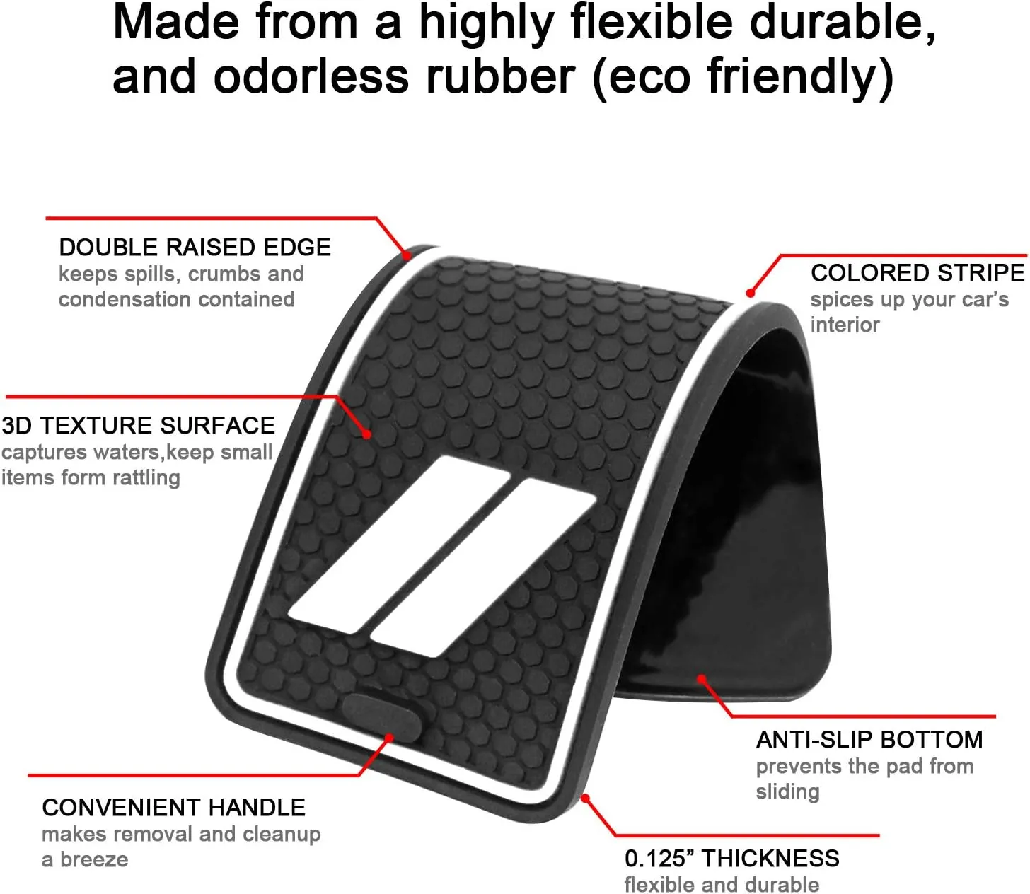 Fits Dodge Charger Accessories 2015-2023, Cup Holder Insert Center Console Shifter Liner Trim Interior Door Pocket Mats Pad (26pcs Set, White Trim)