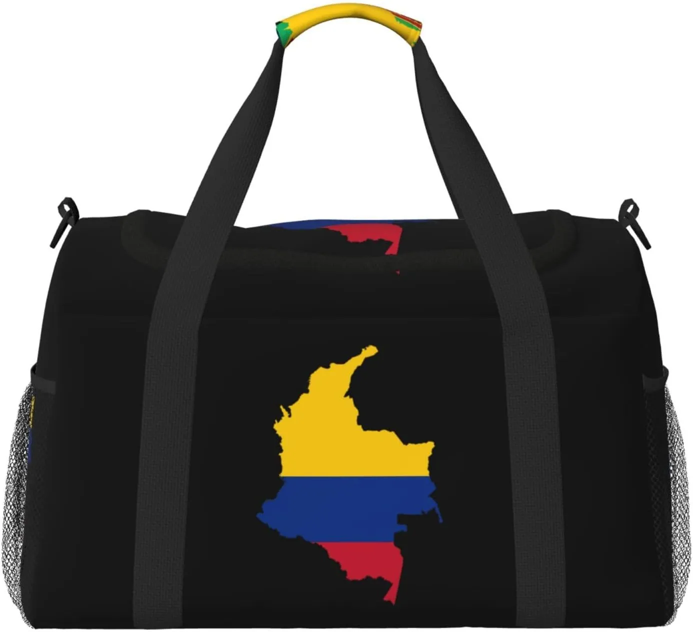 Flag Map Of Colombia Travel Duffel Bag Large Foldable Waterproof Overnight Bag For Beach Swim Bags Pool Sports Gym
