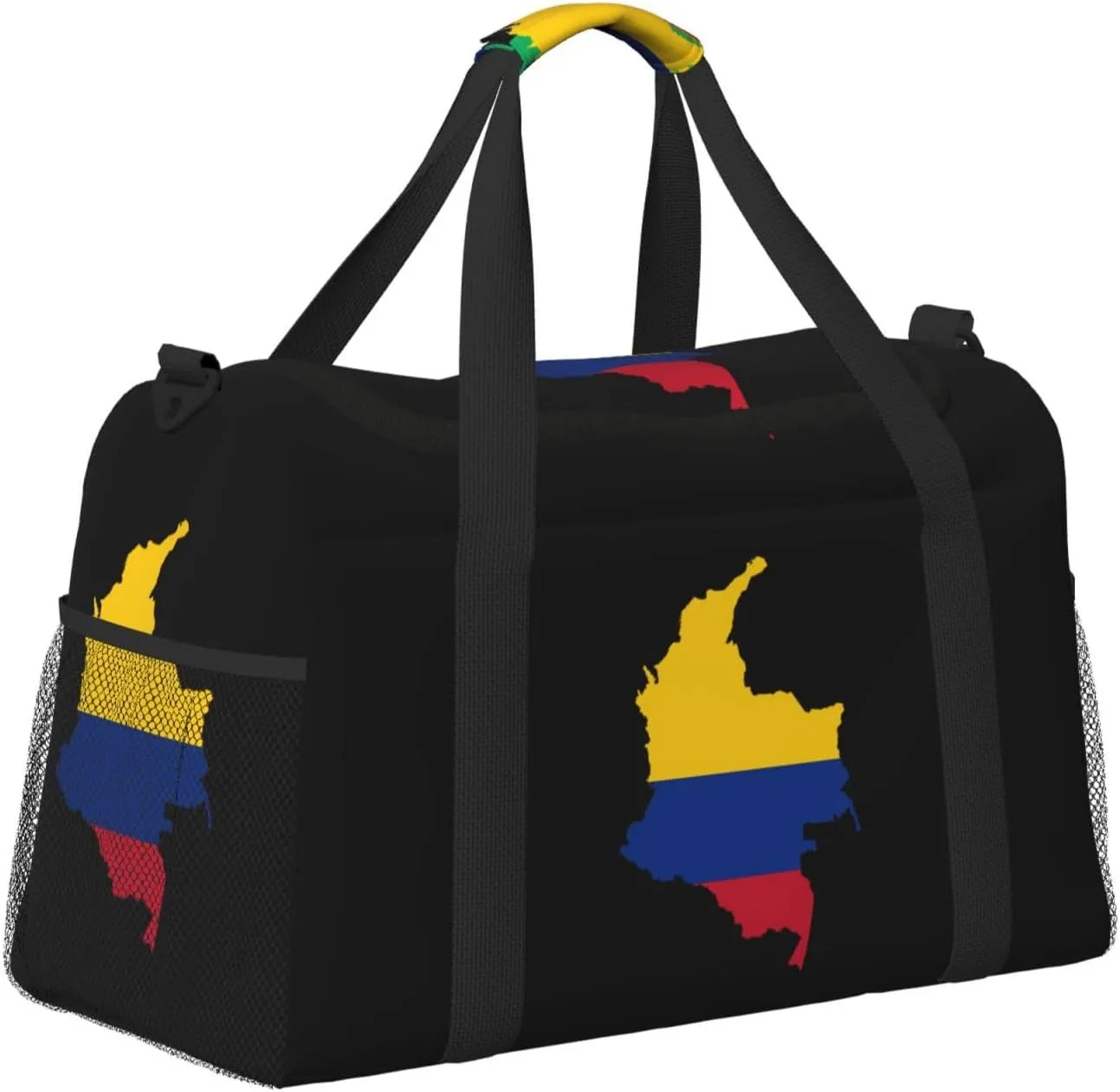 Flag Map Of Colombia Travel Duffel Bag Large Foldable Waterproof Overnight Bag For Beach Swim Bags Pool Sports Gym